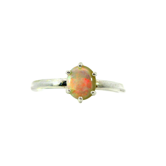 Black Opal Ring in 925 Sterling Silver - Multicolour