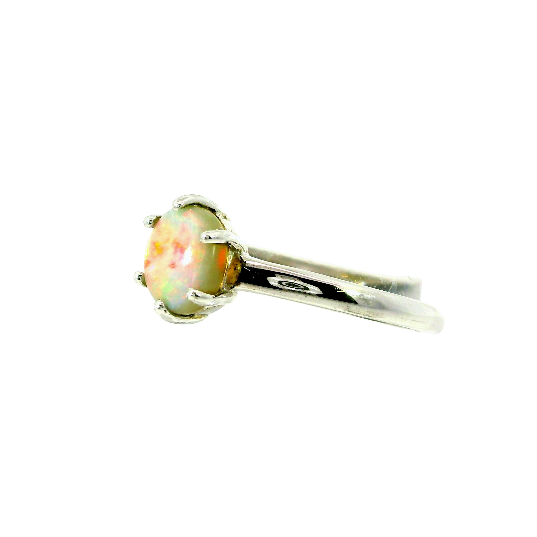 Black Opal Ring in 925 Sterling Silver - Multicolour