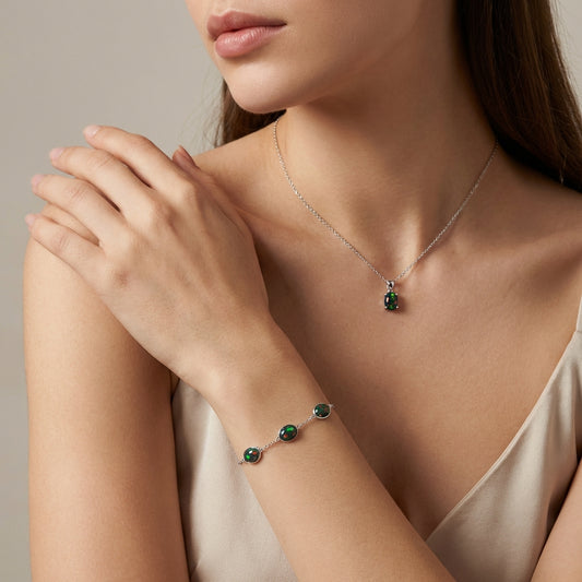 Triplet Opal Pendant & Bracelet Set