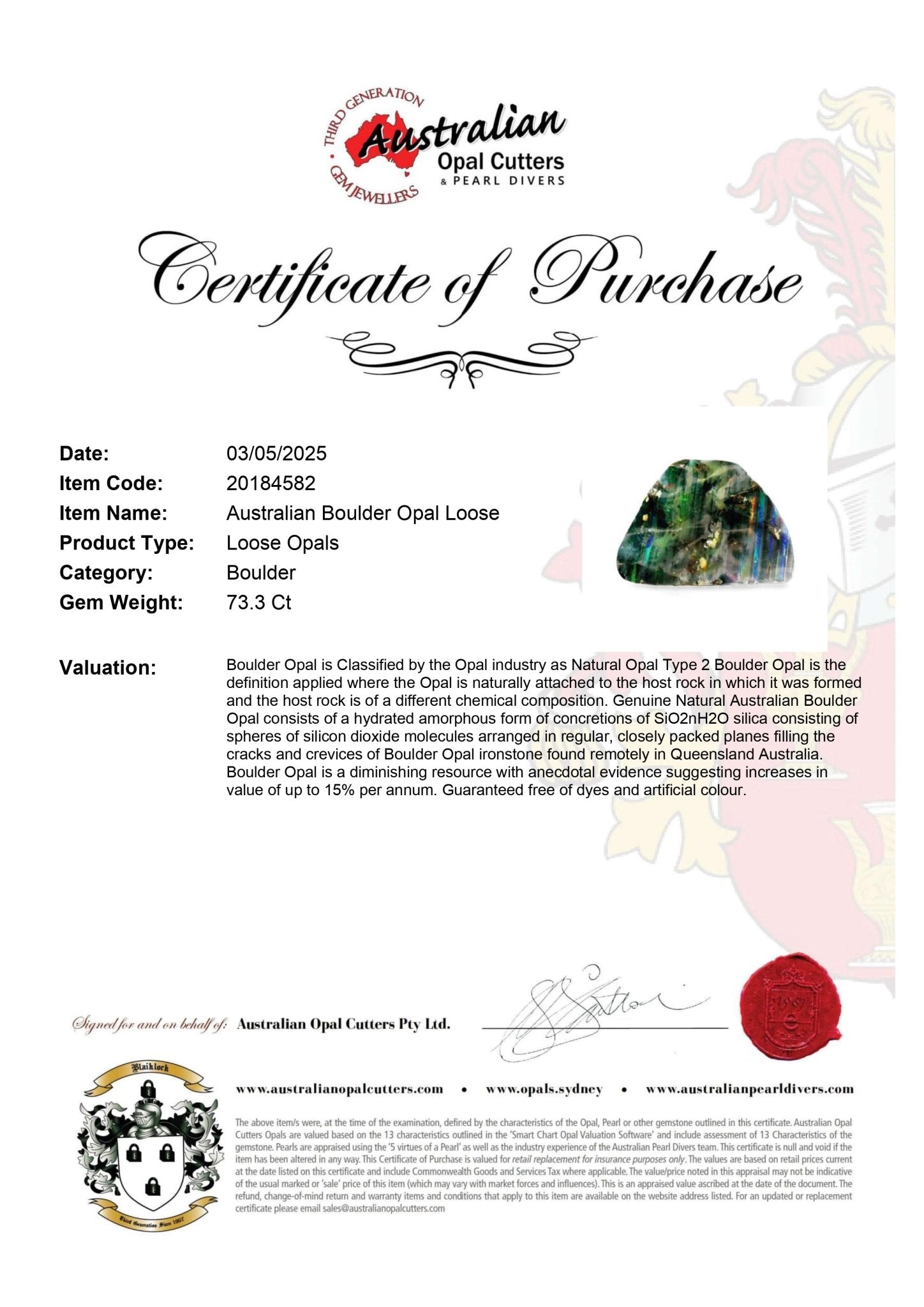 Australian Boulder Opal Loose - Australian Opal Cutters and Pearl Divers