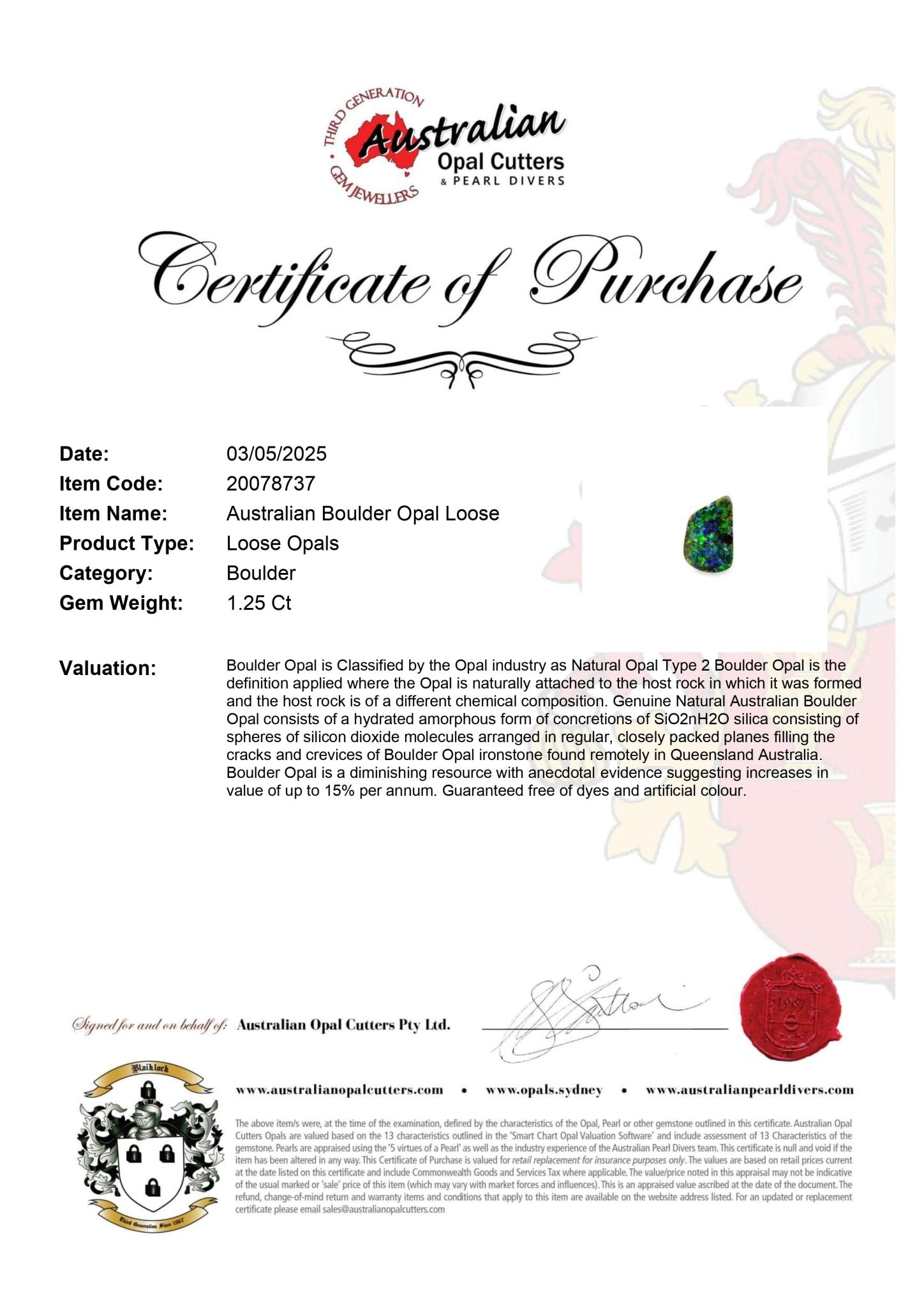 Australian Boulder Opal Loose - Australian Opal Cutters and Pearl Divers