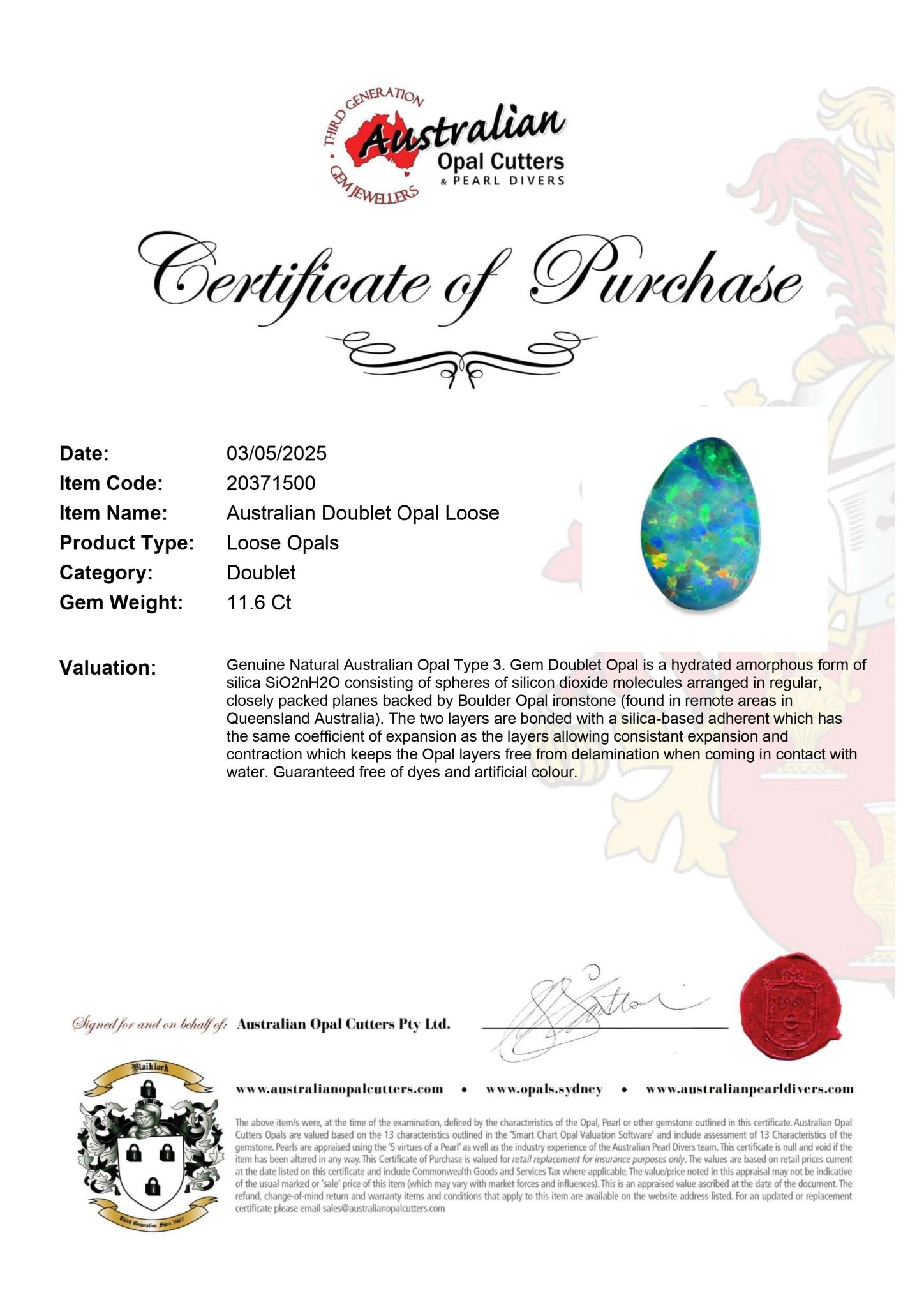 Australian Doublet Opal Loose - Australian Opal Cutters and Pearl Divers