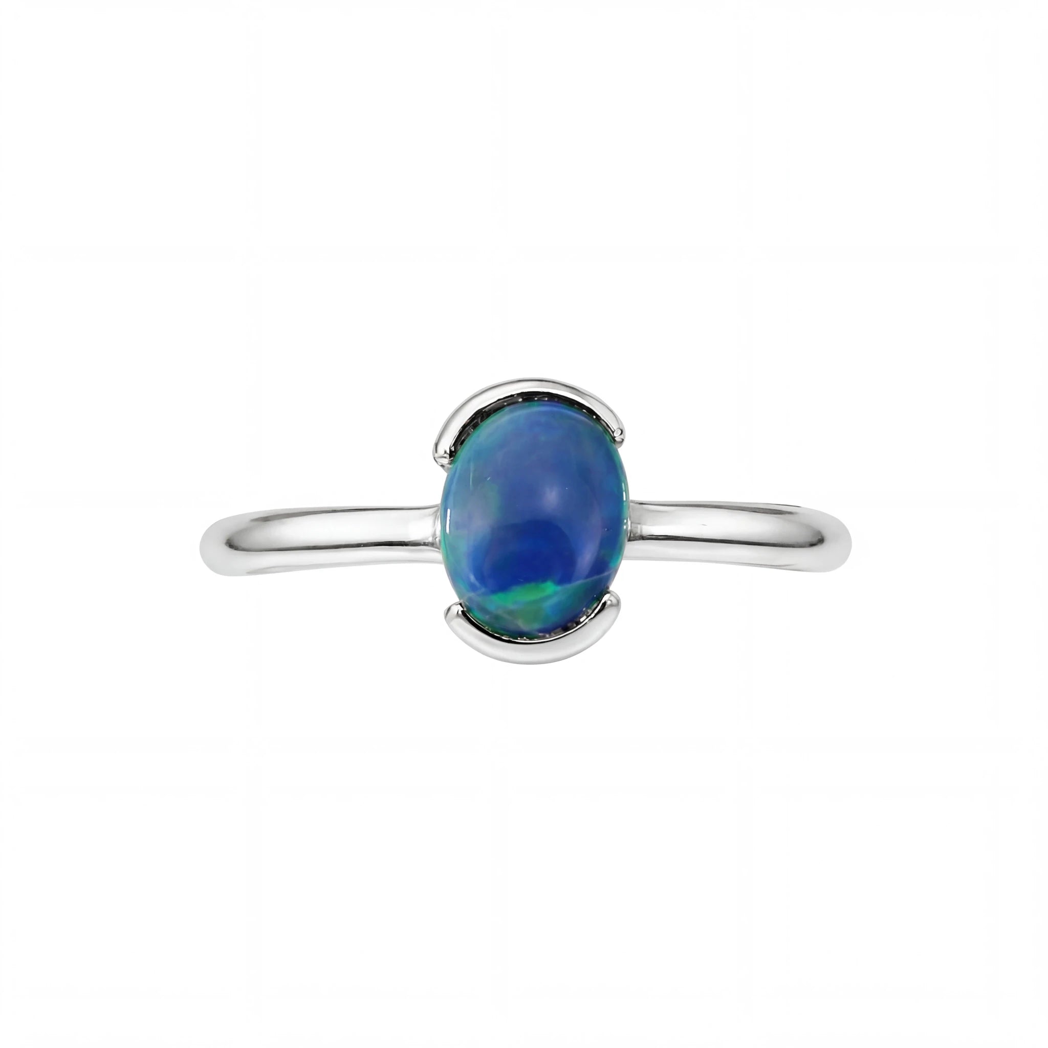 Black Opal Ring In 925 Sterling Silver - Green-Blue - Australian Opal Cutters and Pearl Divers