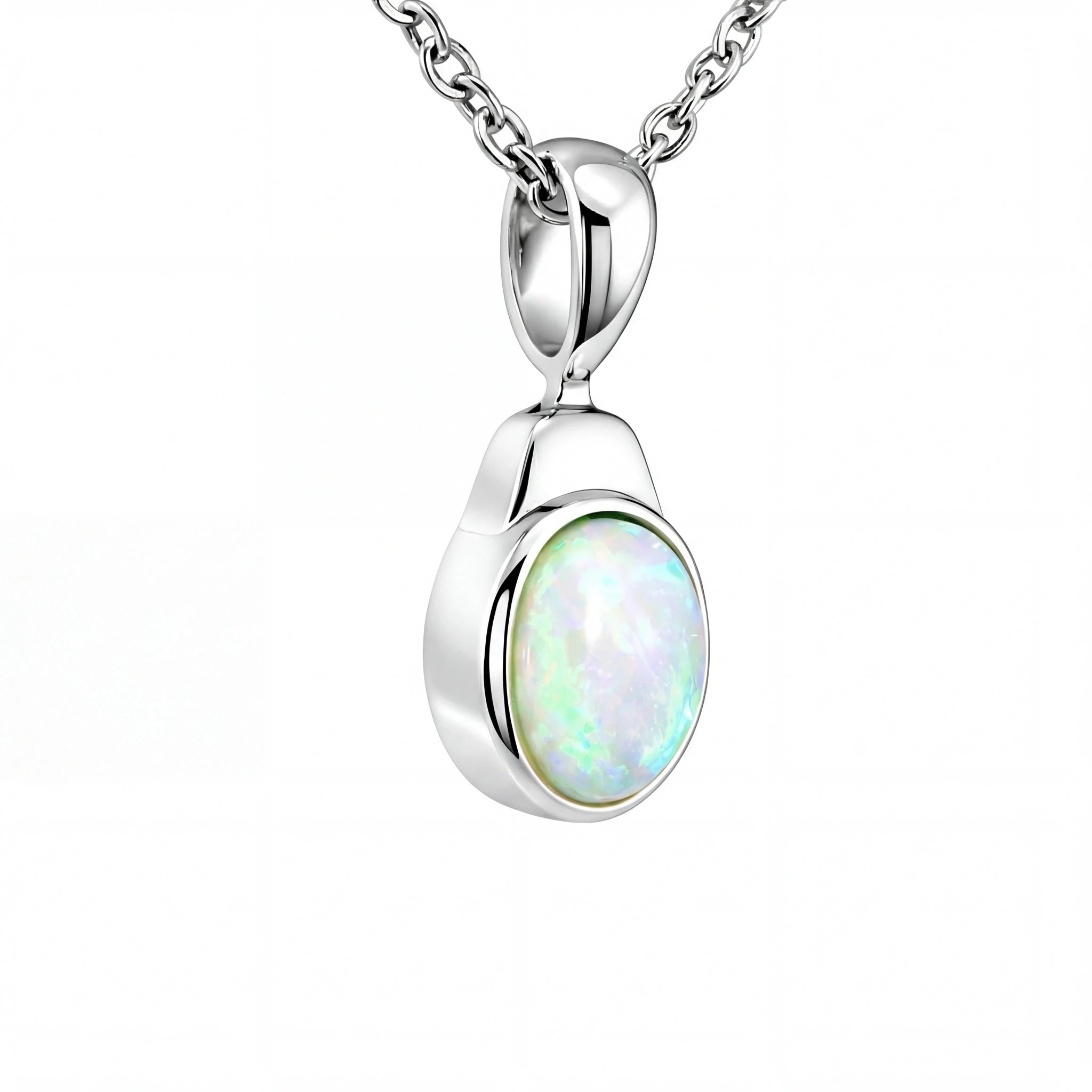 Dark Opal Pendant In 925 Sterling Silver - Green-Blue - Australian Opal Cutters and Pearl Divers