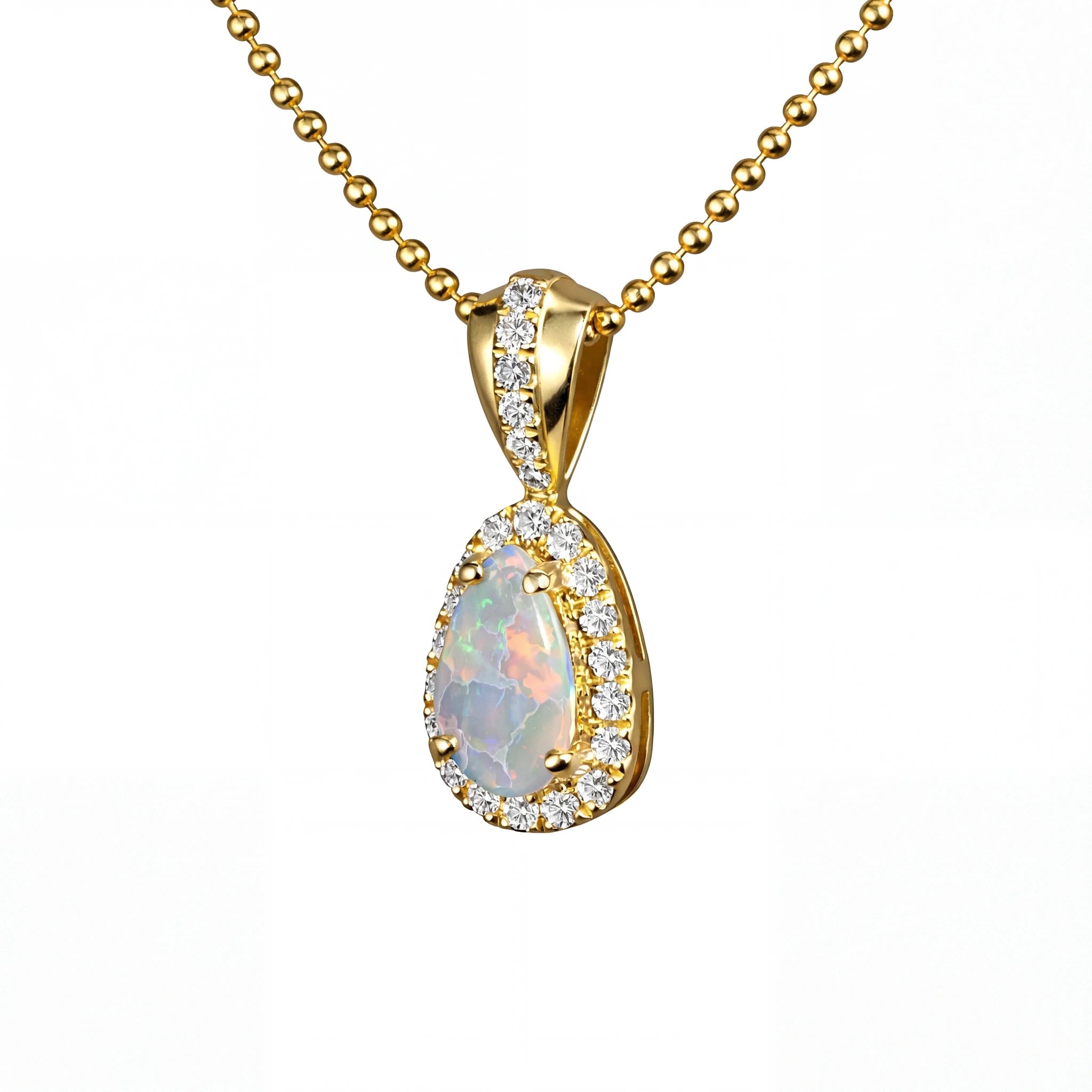 Dark Opal Pendant in 9K Yellow Gold - Multicolour - Australian Opal Cutters and Pearl Divers