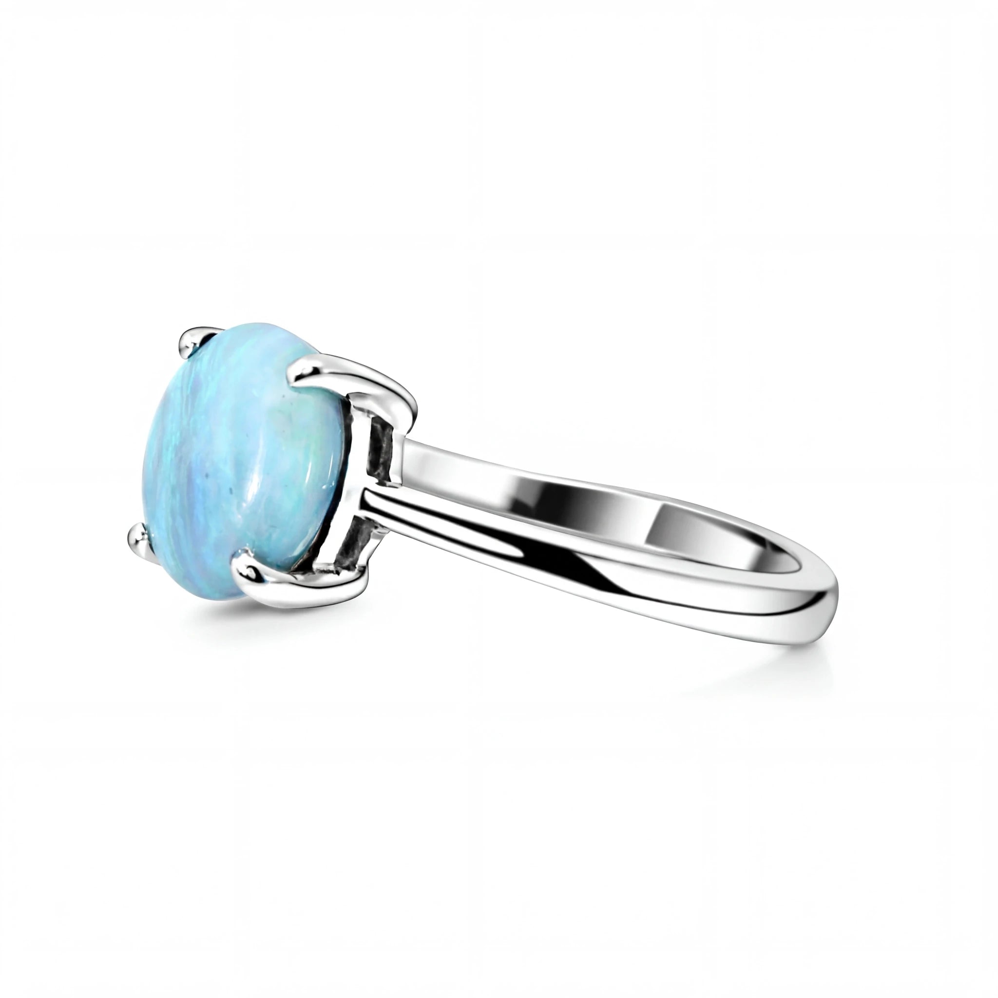 Dark Opal Ring In 925 Sterling Silver - Green-Blue - Australian Opal Cutters and Pearl Divers