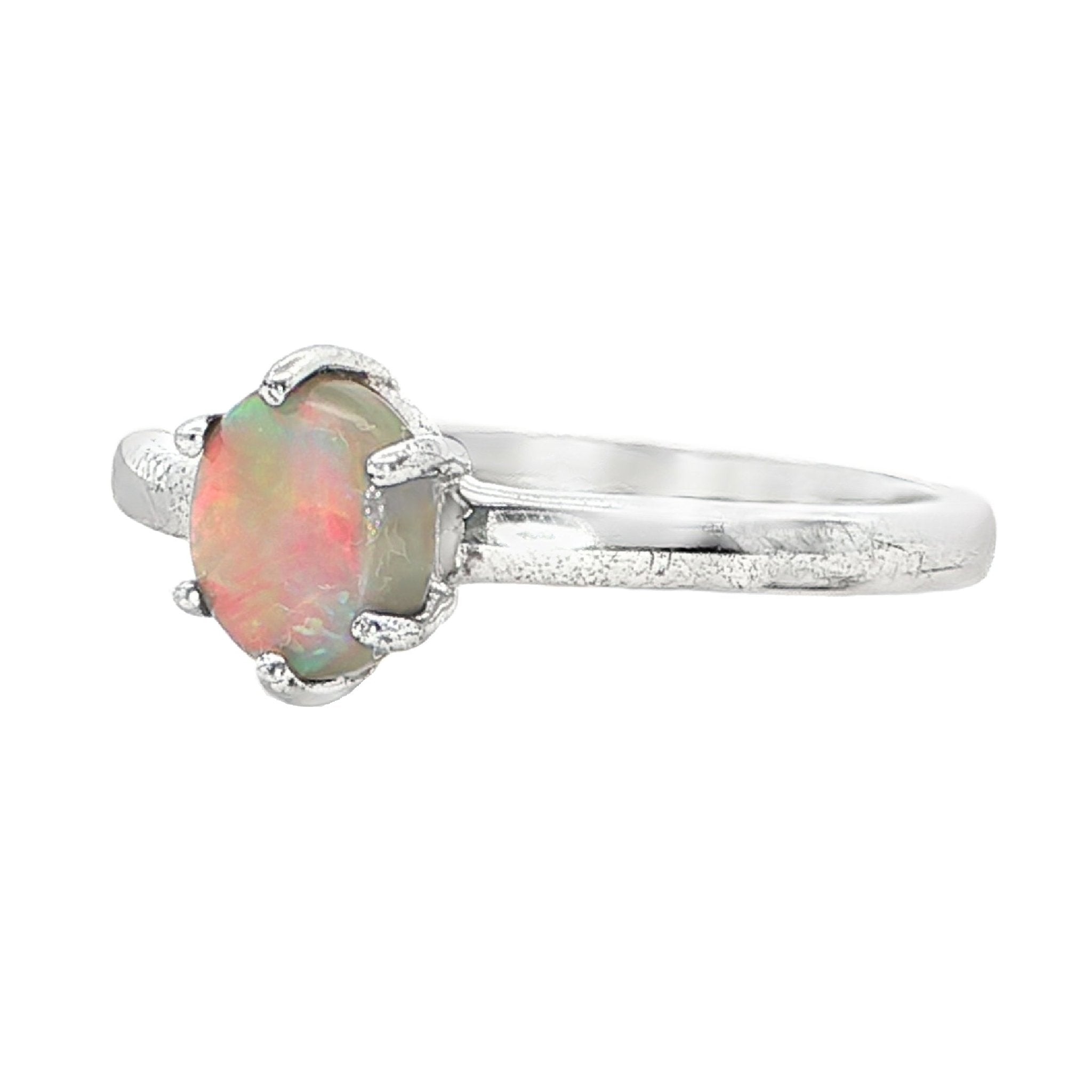 Dark Opal Ring in 925 Sterling Silver - Multicolour - Australian Opal Cutters and Pearl Divers