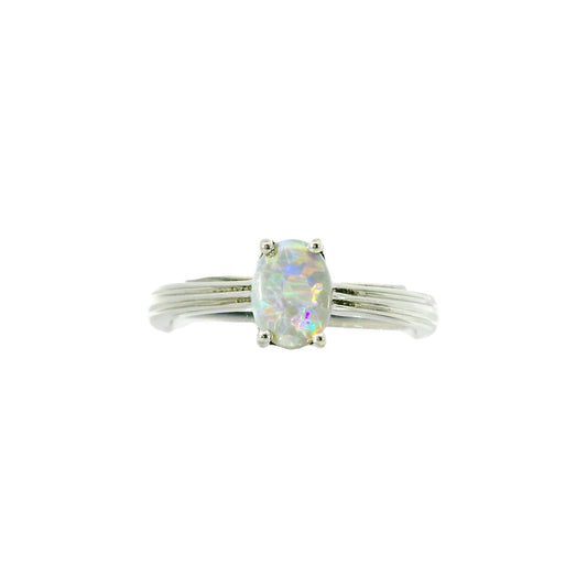 Dark Opal Ring In 925 Sterling Silver - Multicolour - Australian Opal Cutters and Pearl Divers