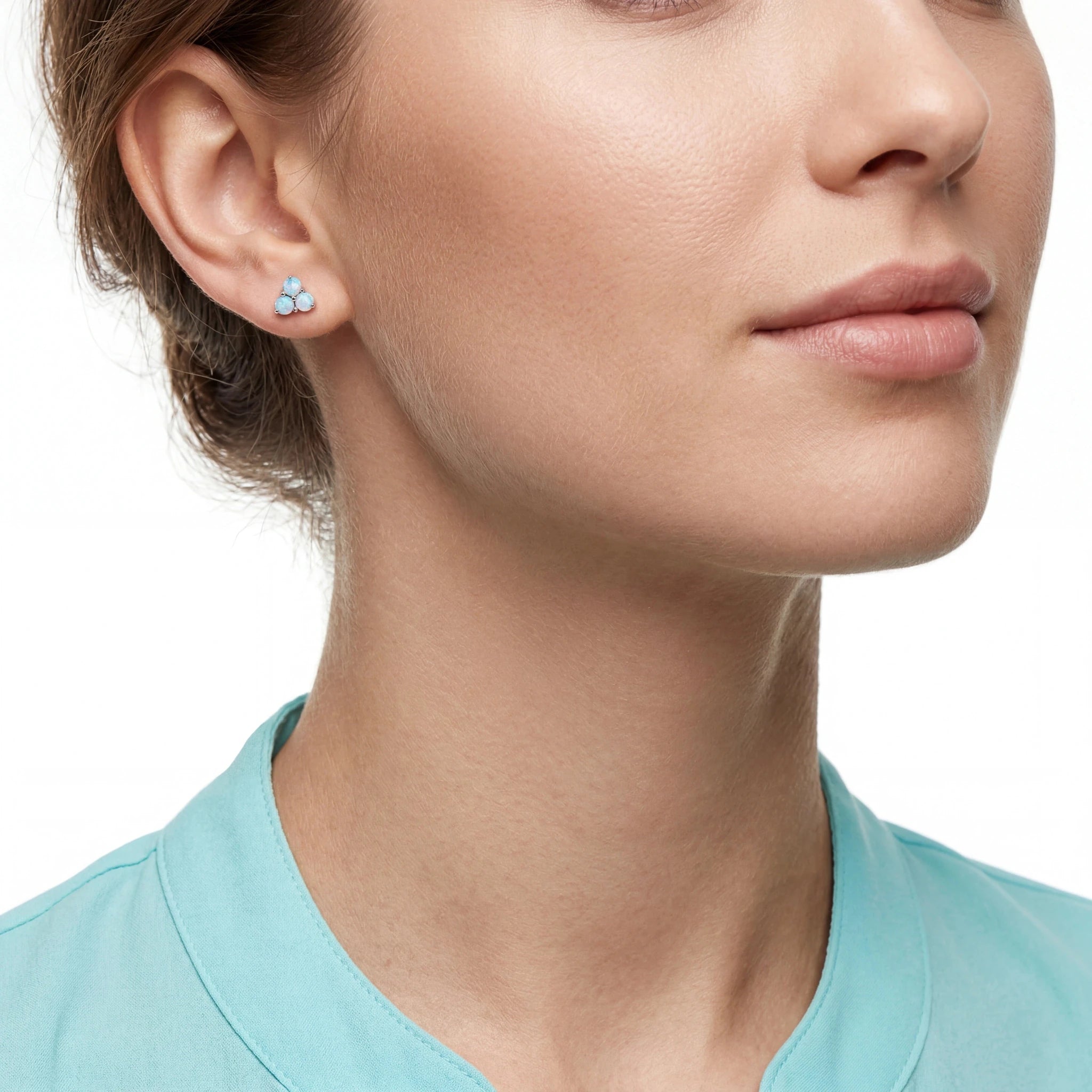 Light Opal Earrings in 925 Sterling Silver - Multicolour - Australian Opal Cutters and Pearl Divers