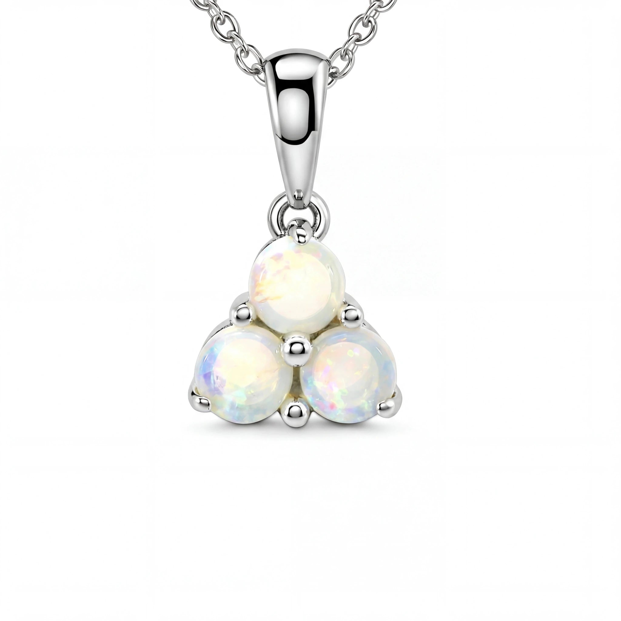Light Opal Pendant In 925 Sterling Silver - Multicolour - Australian Opal Cutters and Pearl Divers