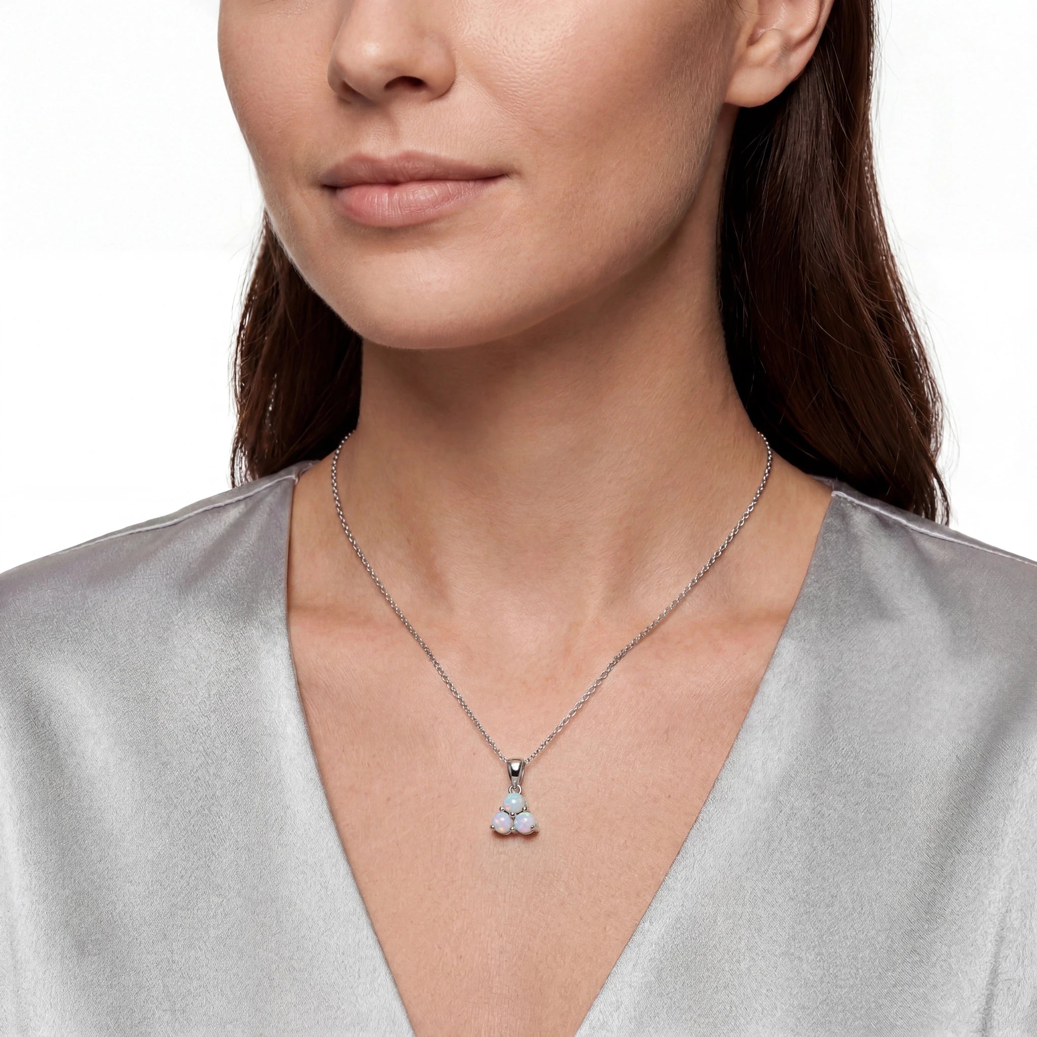 Light Opal Pendant In 925 Sterling Silver - Multicolour - Australian Opal Cutters and Pearl Divers