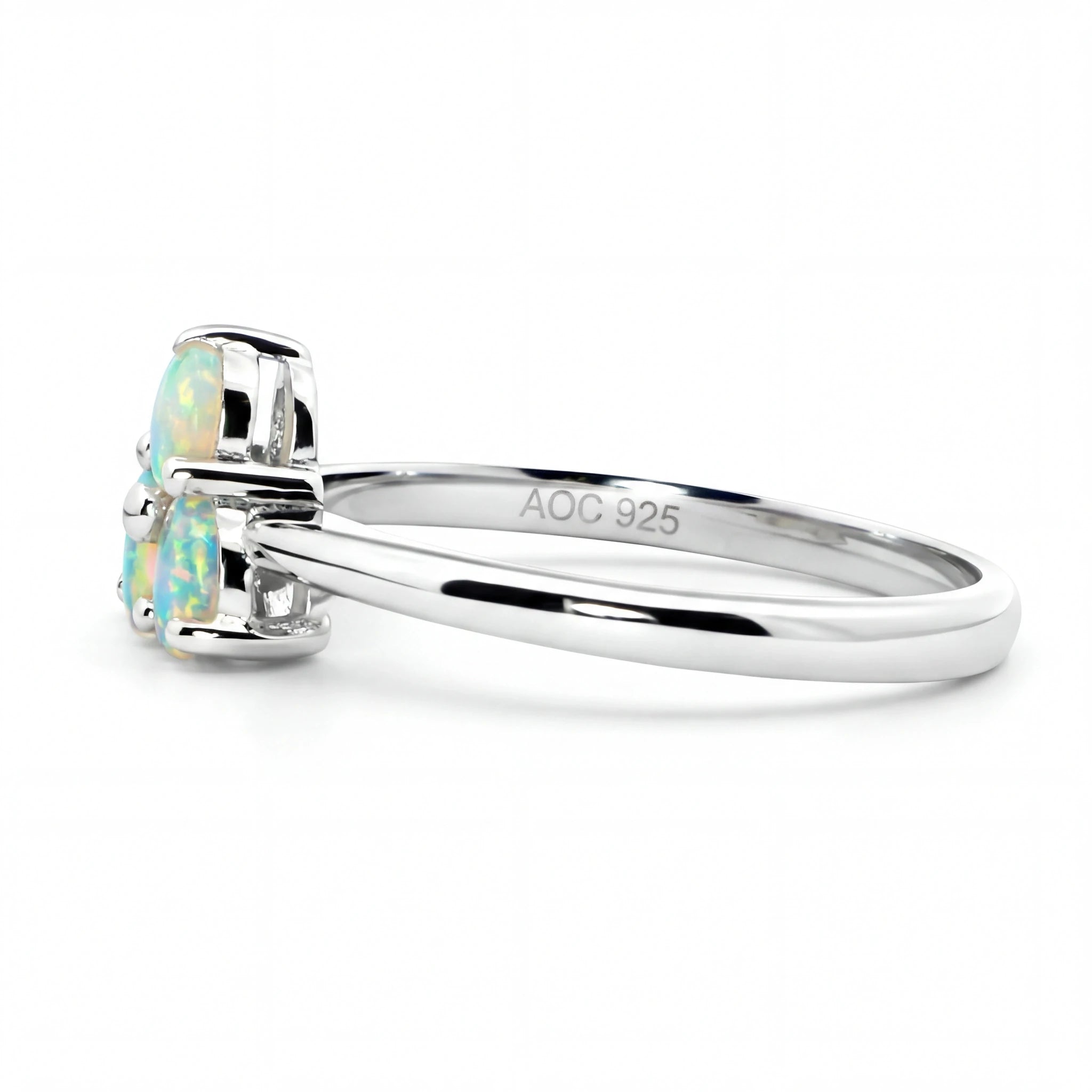 Light Opal Ring in 925 Sterling Silver - Multicolour - Australian Opal Cutters and Pearl Divers