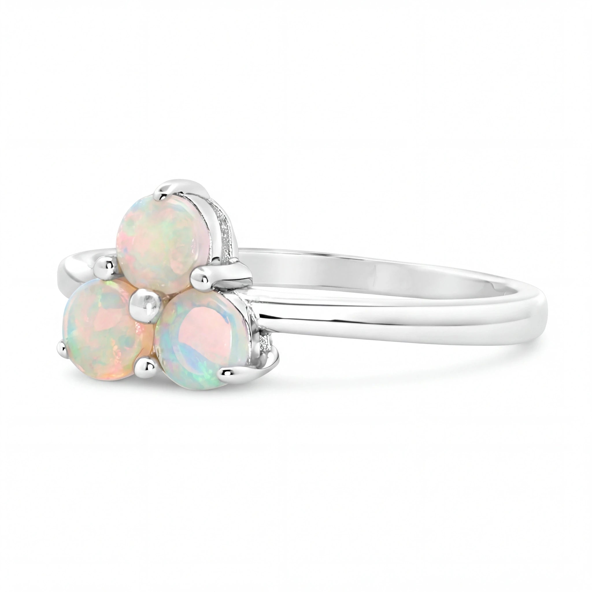 Light Opal Ring in 925 Sterling Silver - Multicolour - Australian Opal Cutters and Pearl Divers