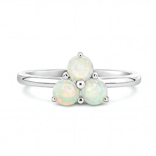 Light Opal Ring in 925 Sterling Silver - Multicolour - Australian Opal Cutters and Pearl Divers