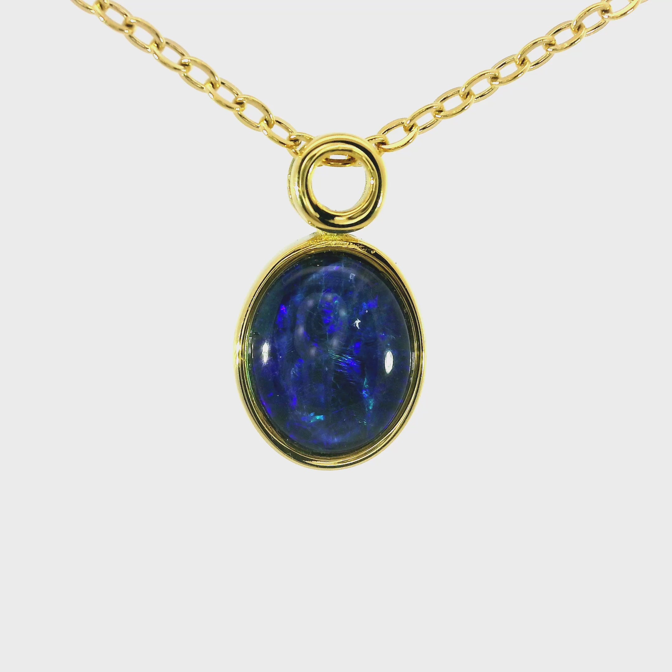 Triplet Opal Pendant set in Stainless Steel Gold Plated