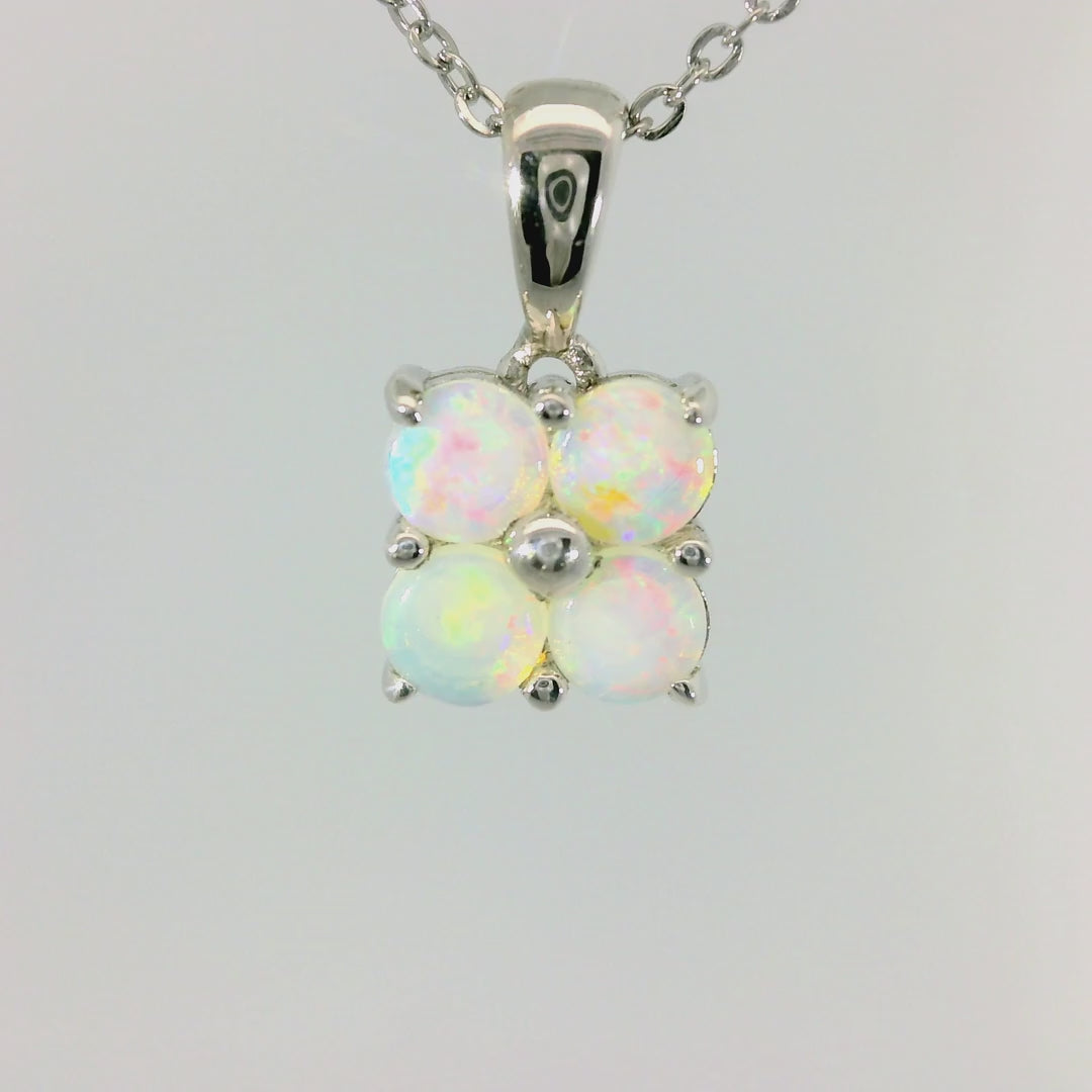 Light Opal Pendant In 925 Sterling Silver - Multicolour