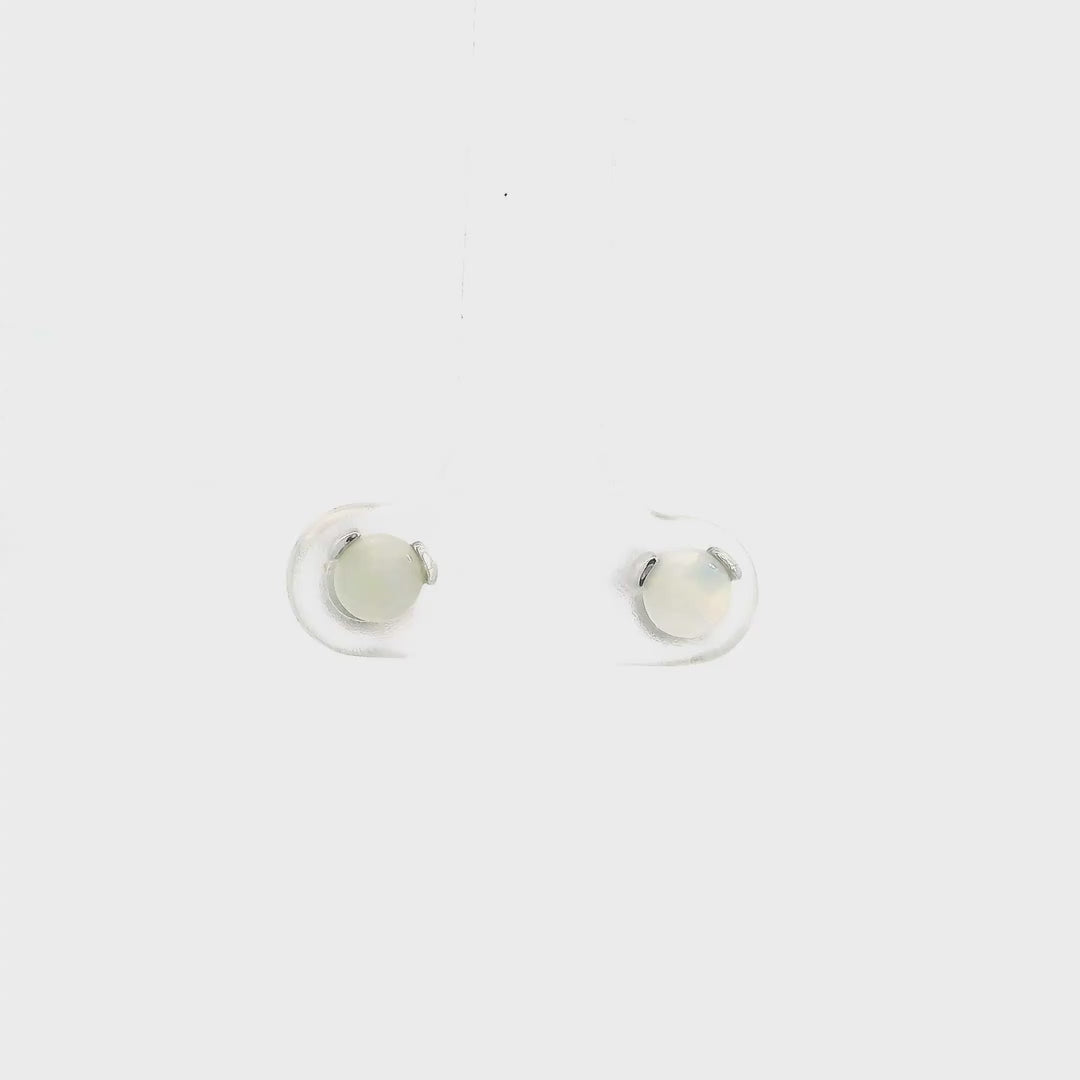 Light Opal Earrings in 925 Sterling Silver - Multicolour