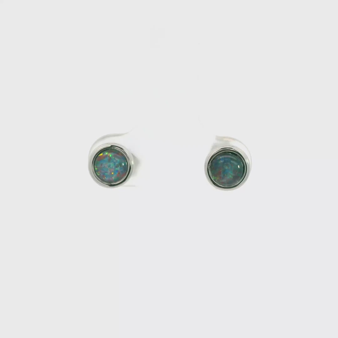 Triplet Opal Earrings in Stainless Steel - Multicolour