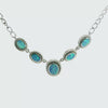 Doublet Opal Necklace in 925 Sterling Silver - Green-Blue Doublet Opal Necklace in 925 Sterling Silver - Green-Blue