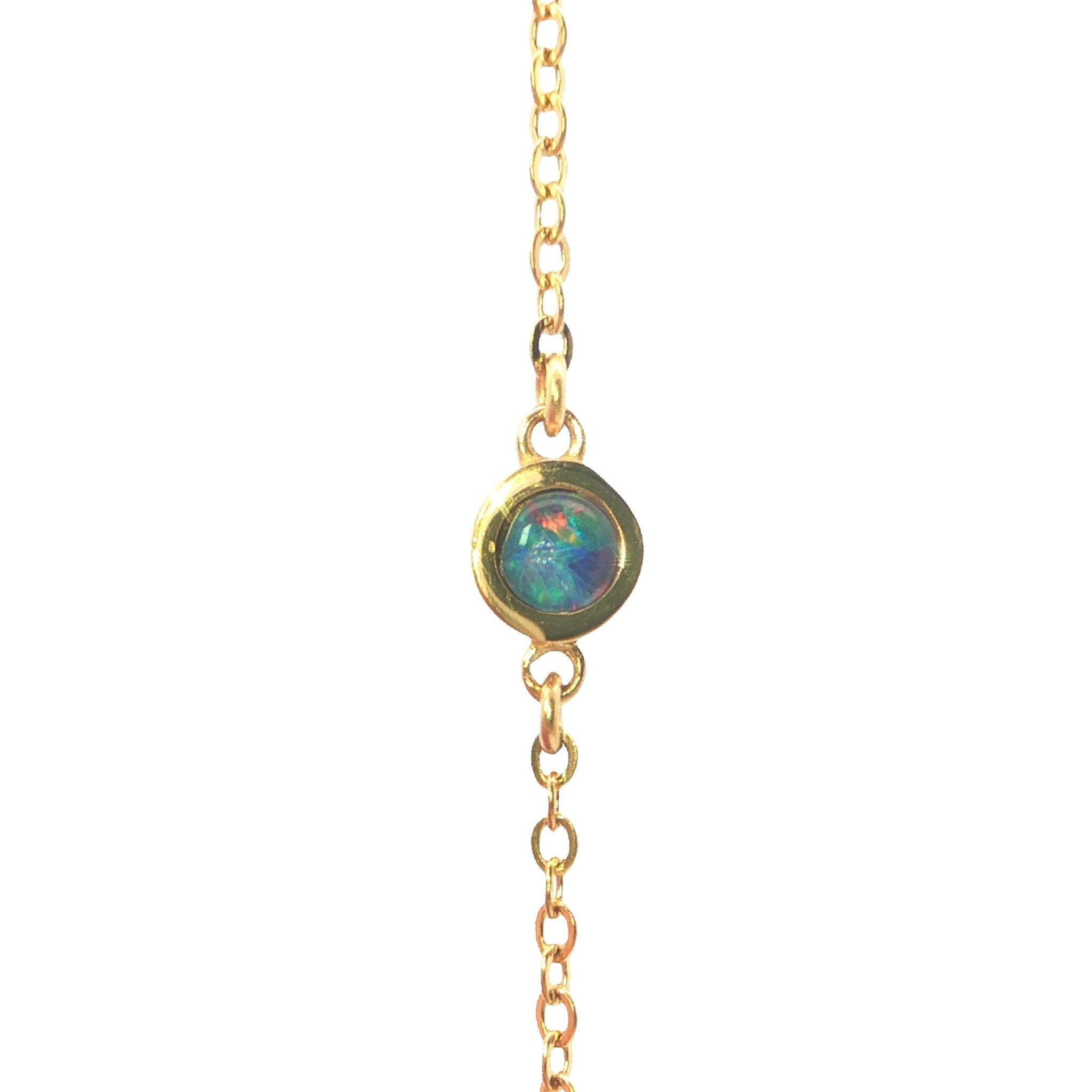 Triplet Opal Bracelet in Gold Plated Stainless Steel - Australian Opal Cutters and Pearl Divers