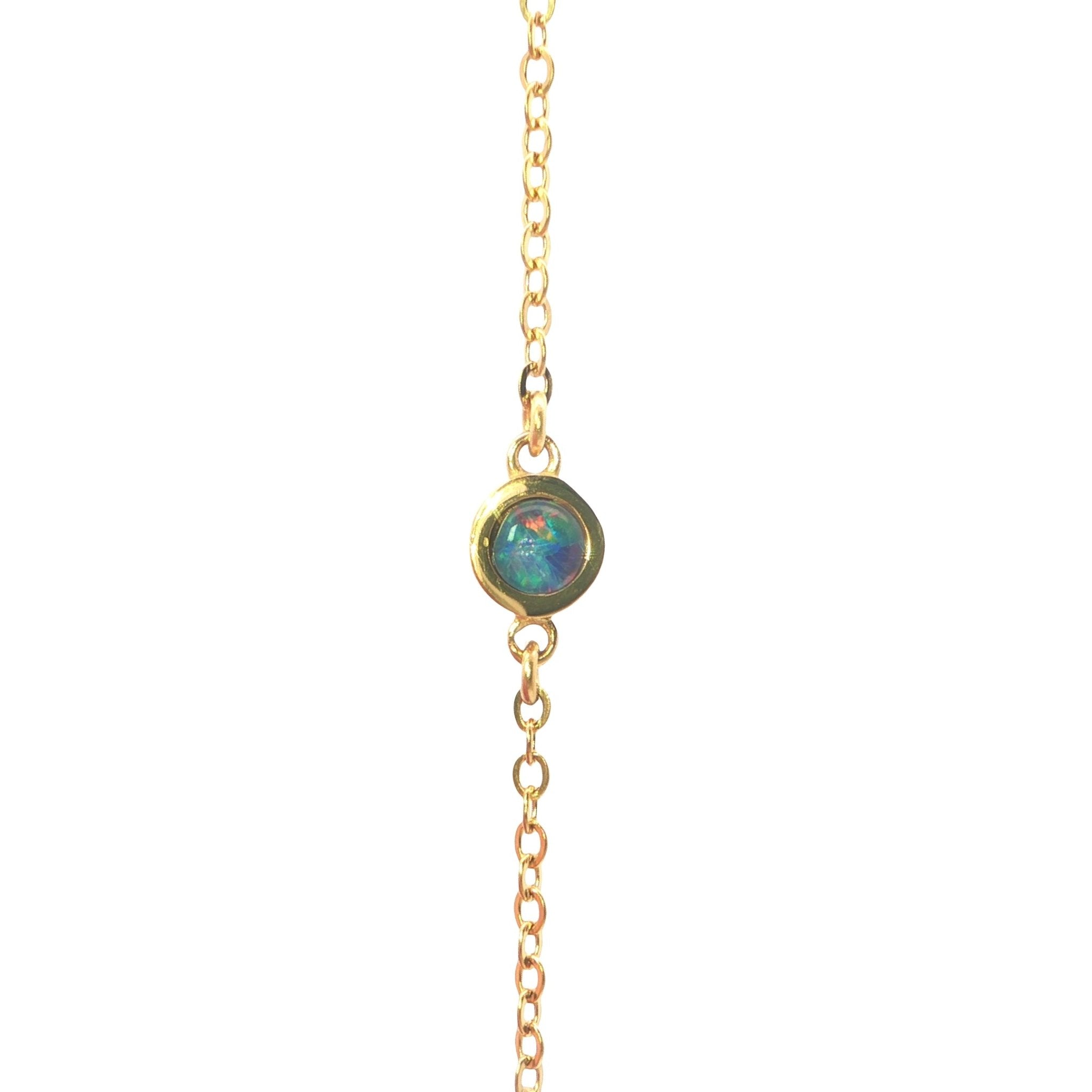 Triplet Opal Bracelet in Gold Plated Stainless Steel - Australian Opal Cutters and Pearl Divers