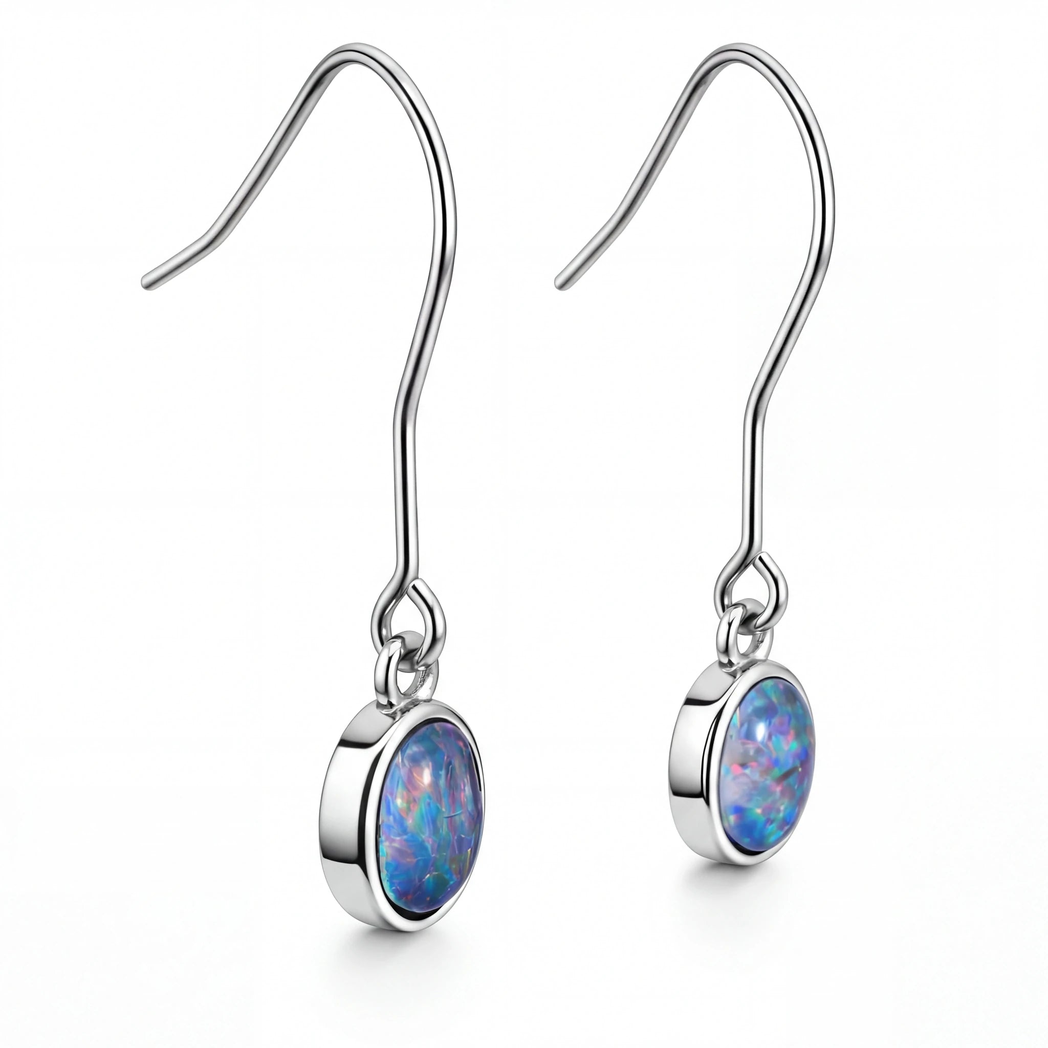 Triplet Opal Earrings in Stainless Steel - Multicolour - Australian Opal Cutters and Pearl Divers