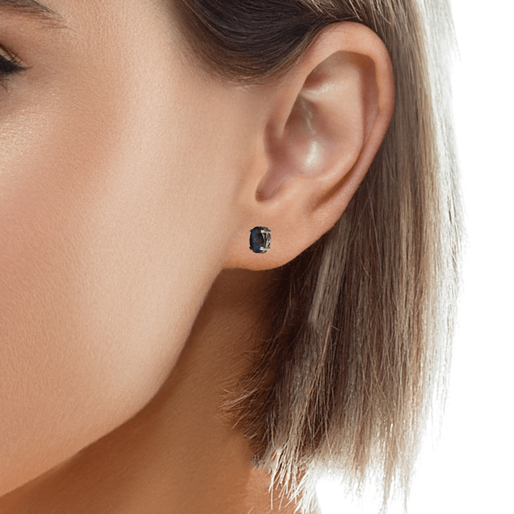 Triplet Opal Earrings in Stainless Steel - Multicolour - Australian Opal Cutters and Pearl Divers