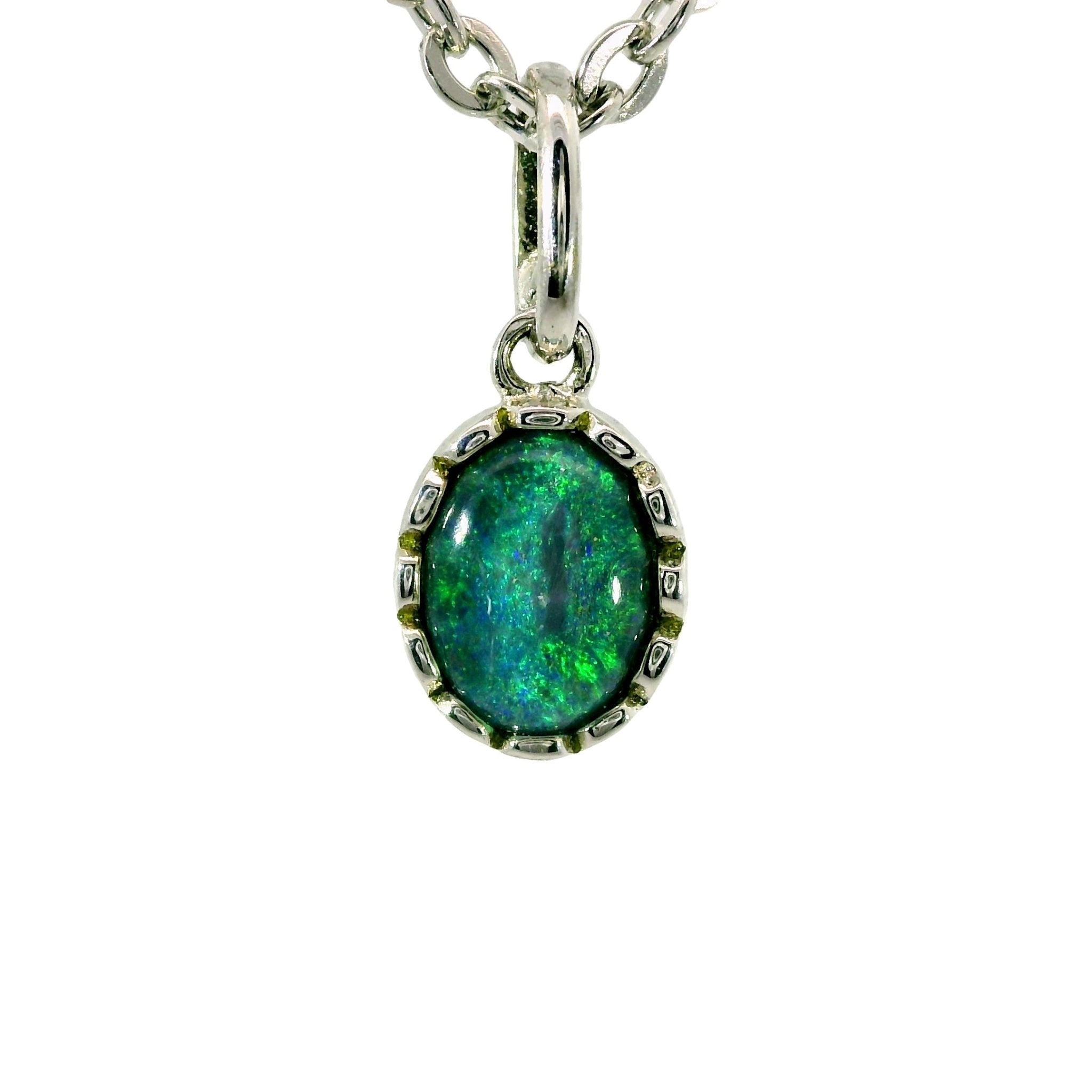 Triplet Opal Pendant in 925 Sterling Silver - Multicolour - Australian Opal Cutters and Pearl Divers