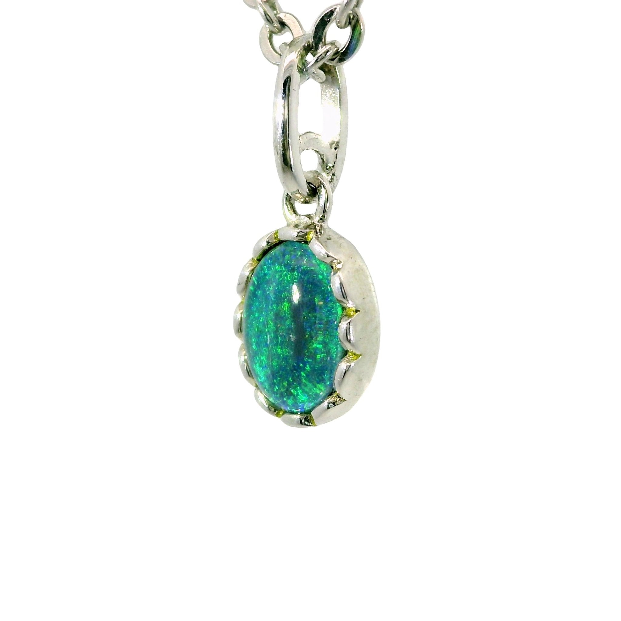 Triplet Opal Pendant in 925 Sterling Silver - Multicolour - Australian Opal Cutters and Pearl Divers