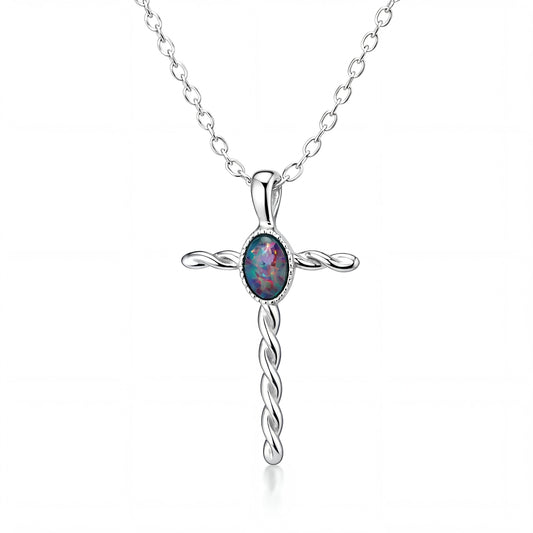 Triplet Opal Pendant set in Stainless Steel - Australian Opal Cutters and Pearl Divers