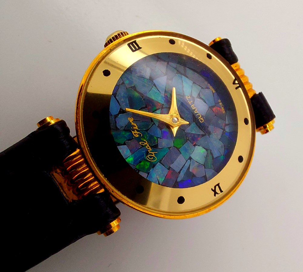 Australian Light Opal Watch set in 18K Gold Plated  For Women