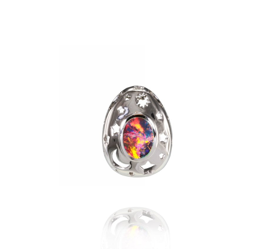 Australian Opal Doublet Pendant in Set in 925 Sterling Silver