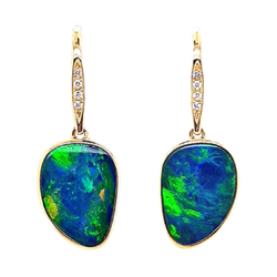 Opal Earrings Black Opal Earring Opal Stud Earrings Opal Cutters