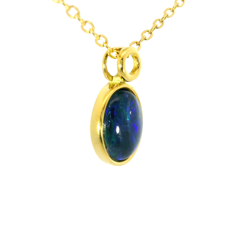 Triplet Opal Pendant set in Stainless Steel Gold Plated