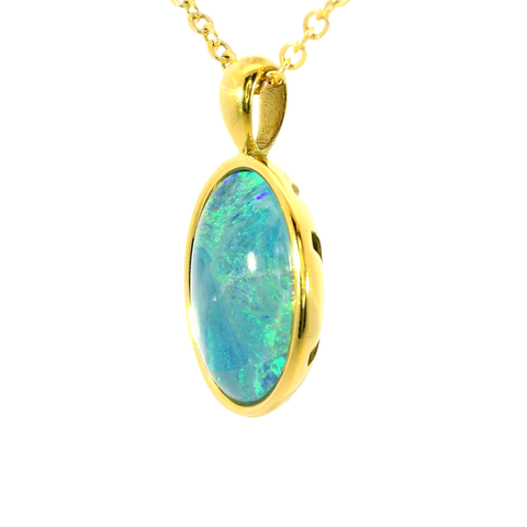 Triplet Opal Pendant set in Stainless Steel Gold Plated
