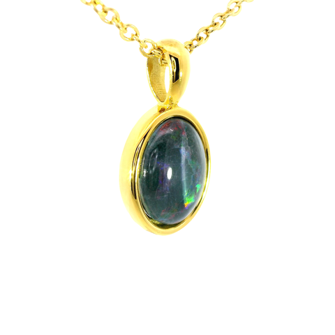 Triplet Opal Pendant set in Stainless Steel Gold Plated