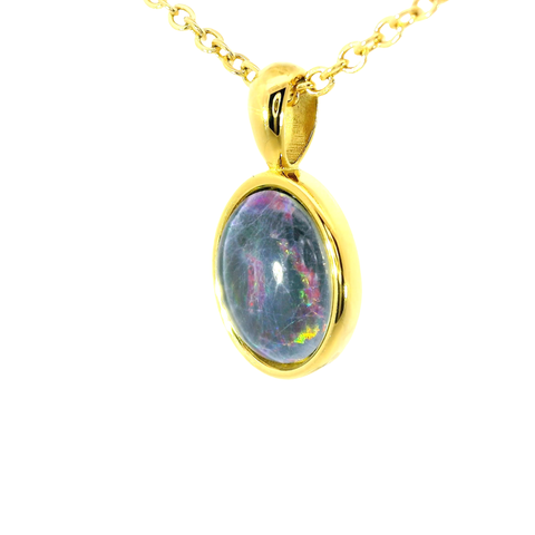 Triplet Opal Pendant set in Stainless Steel Gold Plated