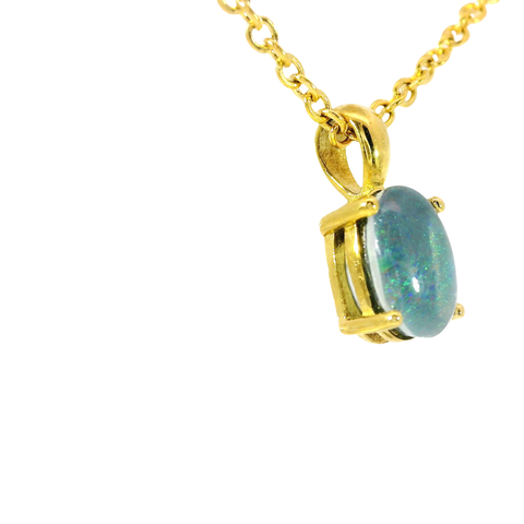 Triplet Opal Pendant set in Gold Plated Stainless Steel