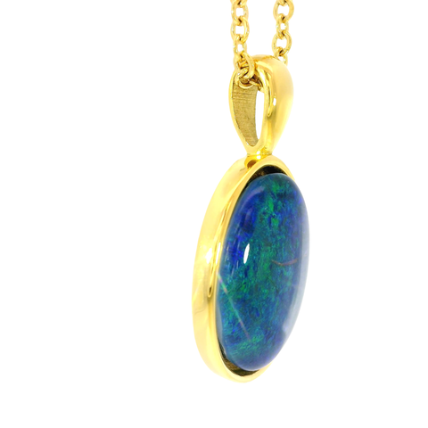 Triplet Opal Pendant in Gold Plated Stainless Steel