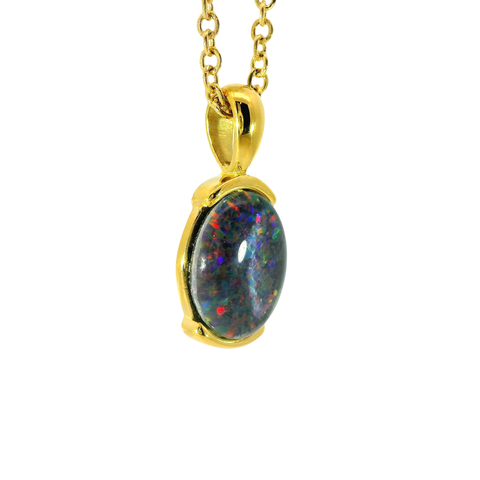 Triplet Opal Pendant set in Stainless Steel Gold Plated