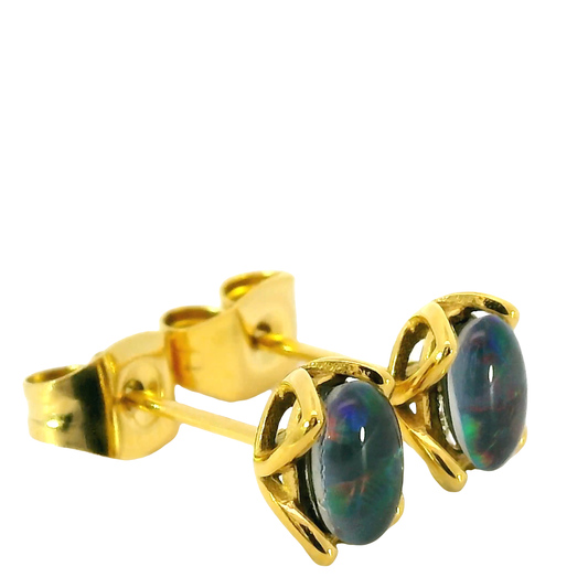 Triplet Opal Earring set in Stainless Steel Gold Plated