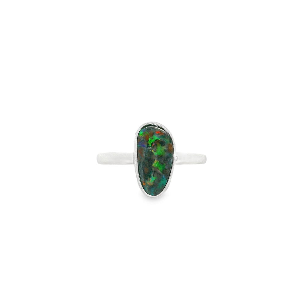 Australian Opal Boulder Ring set in Sterling Silver