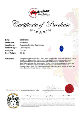 Australian Doublet Opal Loose