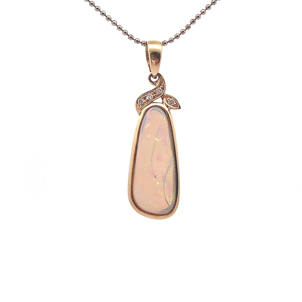 Australian Opal Light Pendant set in 14K Yellow Gold