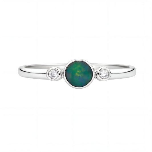 Australian Boulder Opal Ring set in 925 Sterling Silver