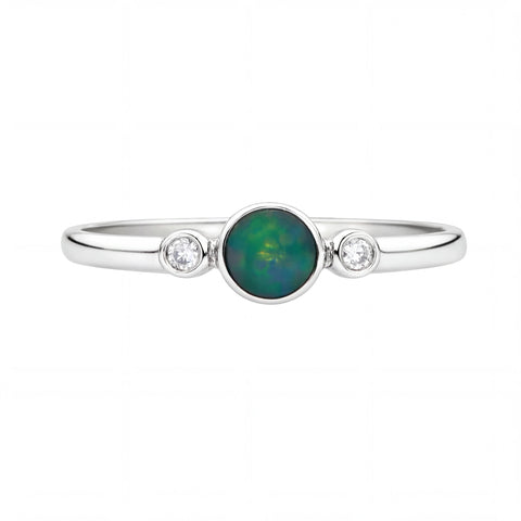 Australian Boulder Opal Ring set in 925 Sterling Silver - Australian Opal Cutters and Pearl Divers