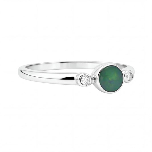 Australian Boulder Opal Ring set in 925 Sterling Silver - Australian Opal Cutters and Pearl Divers