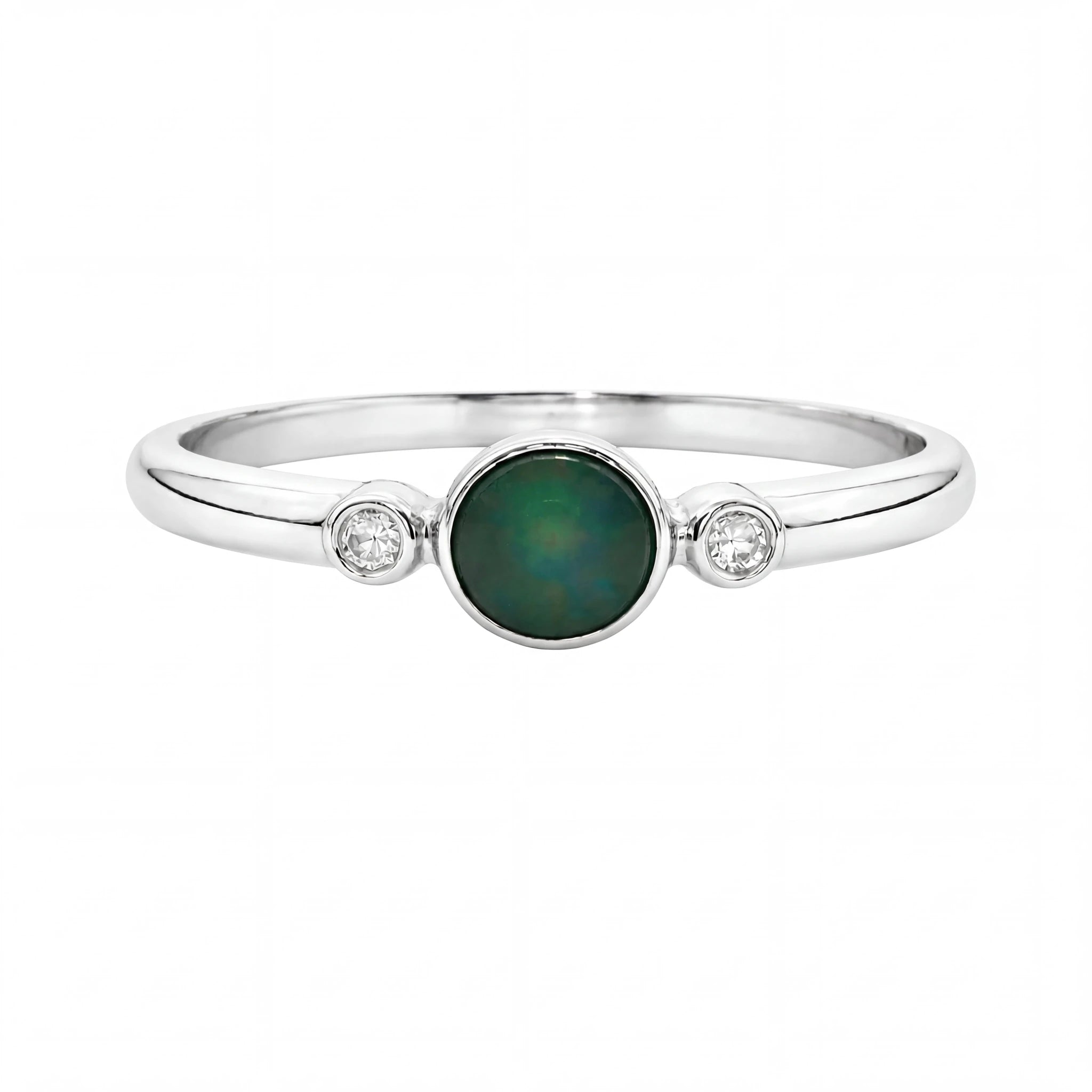 Australian Boulder Opal Ring set in 925 Sterling Silver - Australian Opal Cutters and Pearl Divers