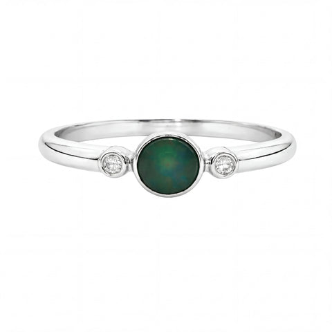 Australian Boulder Opal Ring set in 925 Sterling Silver - Australian Opal Cutters and Pearl Divers