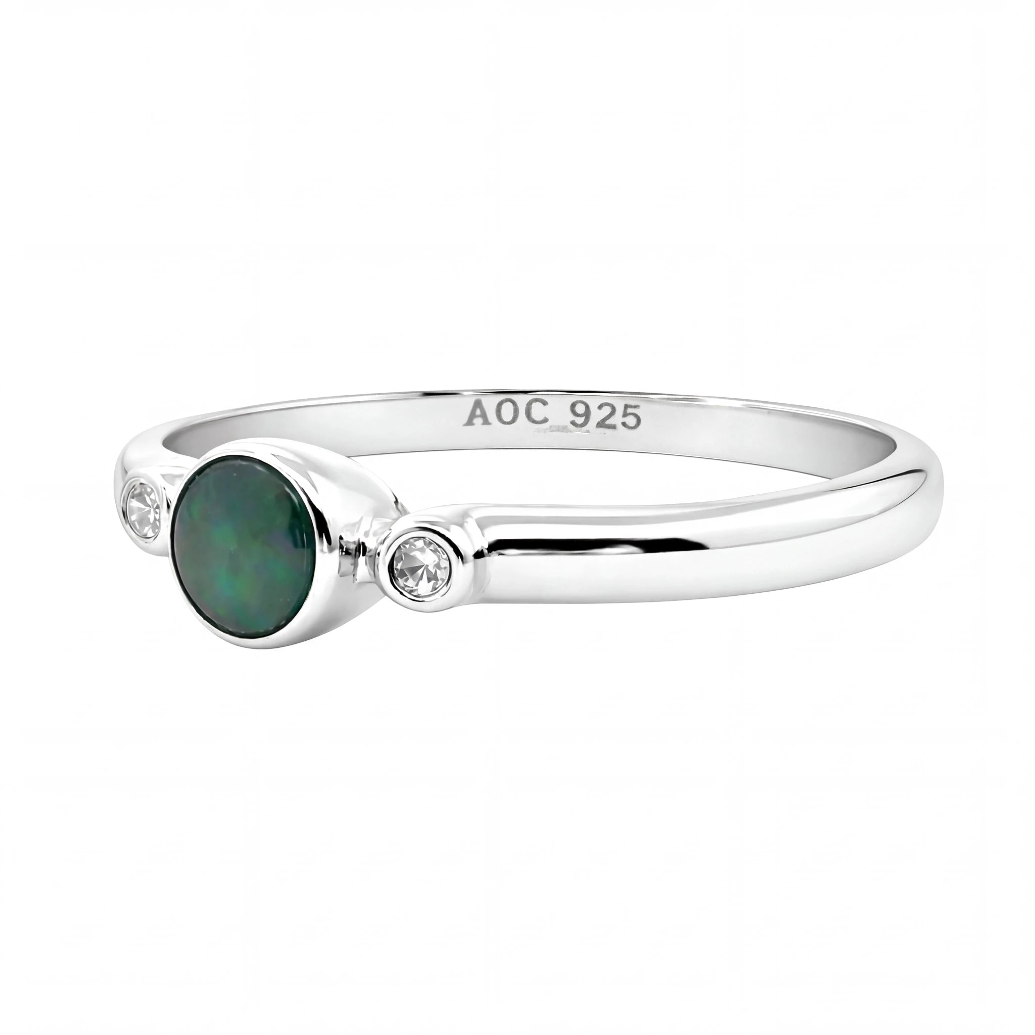 Australian Boulder Opal Ring set in 925 Sterling Silver - Australian Opal Cutters and Pearl Divers
